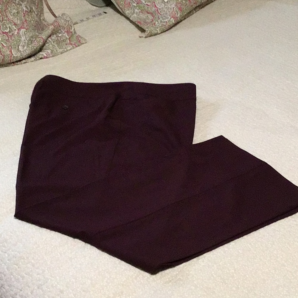 Loft Wine Wide Leg Ankle Pants 14 Curvy